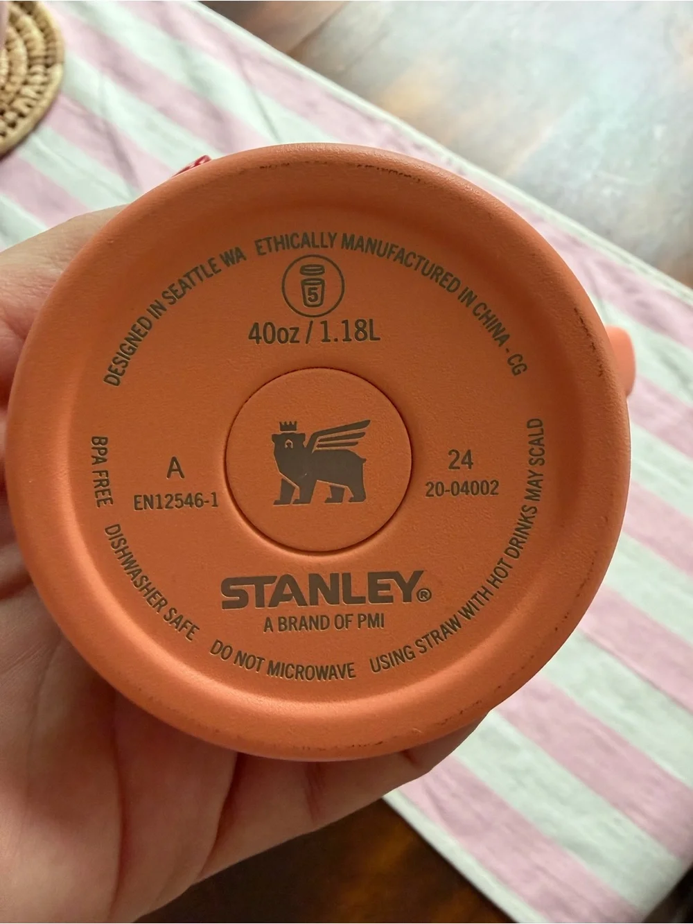 Stanley Orange Travel Mug with Handle 40oz - Picture 3 of 3